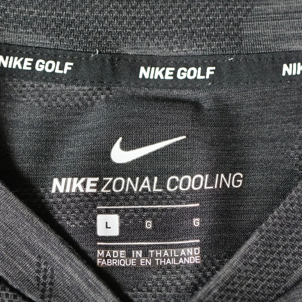 Nike Polo Shirt Mens Large Black Gray Camo Tiger Woods Golf Henley 932390-060 - Picture 8 of 11